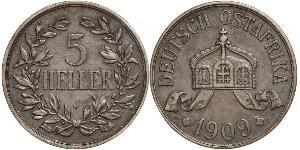 5 Heller German East Africa (1885-1919) 青铜 