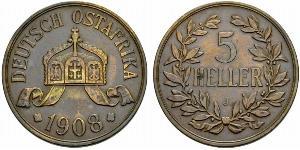 5 Heller German East Africa (1885-1919) 青铜 