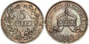 5 Heller German East Africa (1885-1919) 青铜 