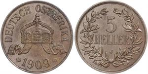 5 Heller German East Africa (1885-1919) 青铜 