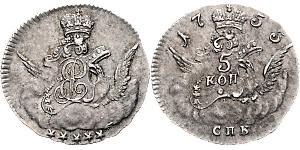 5 Kopeck Empire russe (1720-1917) Argent Ielizaveta I Petrovna  (1709-1762)