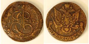 5 Kopeck Empire russe (1720-1917) Cuivre Catherine II (1729-1796)