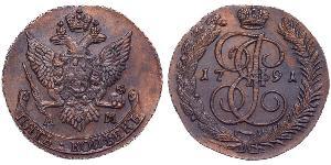 5 Kopeck Empire russe (1720-1917) Cuivre Catherine II (1729-1796)