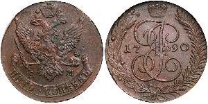 5 Kopeke Russisches Reich (1720-1917) Kupfer Katharina II (1729-1796)