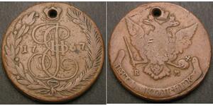 5 Kopeke Russisches Reich (1720-1917) Kupfer Katharina II (1729-1796)