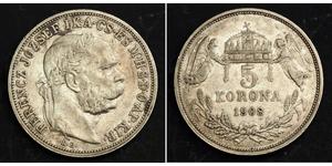 5 Korona Autriche-Hongrie (1867-1918) Argent Franz Joseph I (1830 - 1916)