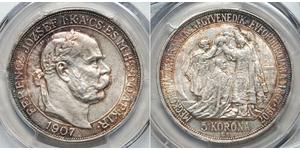5 Korona Autriche-Hongrie (1867-1918) Argent Franz Joseph I (1830 - 1916)