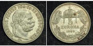 5 Korona Impero austro-ungarico (1867-1918) Argento Franz Joseph I (1830 - 1916)
