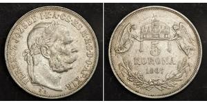 5 Korona Impero austro-ungarico (1867-1918) Argento Franz Joseph I (1830 - 1916)