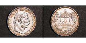 5 Korona Impero austro-ungarico (1867-1918) Argento Franz Joseph I (1830 - 1916)