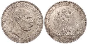 5 Korona Impero austro-ungarico (1867-1918) Argento Franz Joseph I (1830 - 1916)