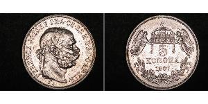 5 Korona Австро-Венгрия (1867-1918) Серебро Франц Иосиф I (1830 - 1916)