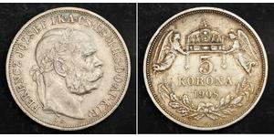 5 Korona Австро-Венгрия (1867-1918) Серебро Франц Иосиф I (1830 - 1916)