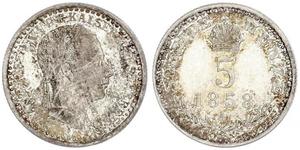 5 Kreuzer Kaisertum Österreich (1804-1867) Silber Franz Joseph I (1830 - 1916)