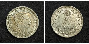 5 Kreuzer Austrian Empire (1804-1867) Silver Franz Joseph I (1830 - 1916)