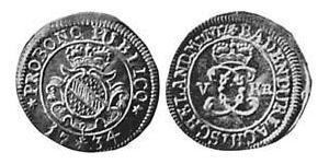 5 Kreuzer Margrave of Baden-Durlach (1535 - 1771) Silver 