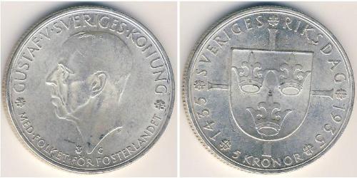 5 Krone Suède Argent 