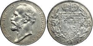 5 Krone Liechtenstein Argento Johann II, Prince of Liechtenstein (1840-1929)