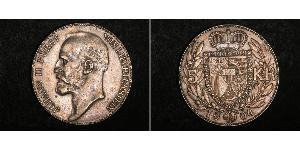 5 Krone Liechtenstein Argento Johann II, Prince of Liechtenstein (1840-1929)