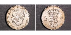 5 Krone Svezia Argento Gustavo VI Adolfo di Svezia (1882 - 1973)