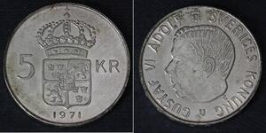 5 Krone Svezia Argento Gustavo VI Adolfo di Svezia (1882 - 1973)