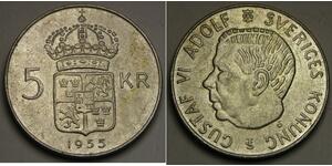 5 Krone Svezia Argento Gustavo VI Adolfo di Svezia (1882 - 1973)