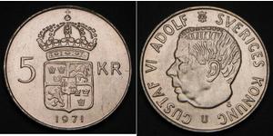 5 Krone Svezia Argento Gustavo VI Adolfo di Svezia (1882 - 1973)