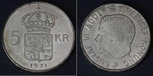 5 Krone Svezia Argento Gustavo VI Adolfo di Svezia (1882 - 1973)