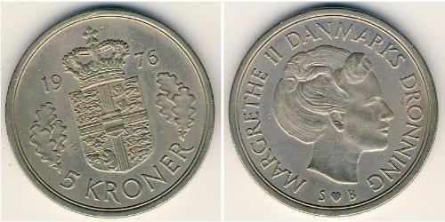 5 Krone Danemark Cuivre/Nickel Marguerite II de Danemark (1940-)