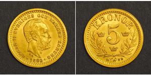 5 Krone Schweden Gold Oskar II. (Schweden) (1829-1907)