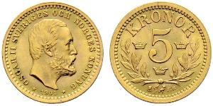 5 Krone Schweden Gold Oskar II. (Schweden) (1829-1907)