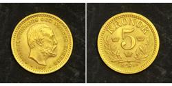 5 Krone Sweden Gold Oscar II of Sweden (1829-1907)
