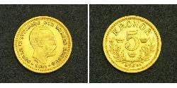 5 Krone Sweden Gold Oscar II of Sweden (1829-1907)