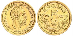5 Krone Sweden Gold Oscar II of Sweden (1829-1907)
