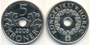 5 Krone Noruega Níquel/Cobre 
