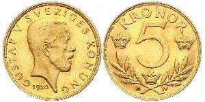 5 Krone Suecia Oro Gustavo V de Suecia (1858 - 1950)
