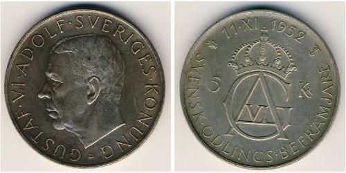 5 Krone Schweden Silber 