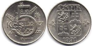 5 Krone Tchécoslovaquie  (1918-1992)  