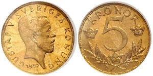 5 Krone 瑞典 金 古斯塔夫五世 (1858 - 1950)