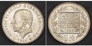 5 Krone 瑞典 銀 古斯塔夫六世·阿道夫 (1882 - 1973)