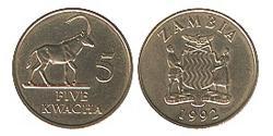 5 Kwacha Zambia (1964 - ) Latón 