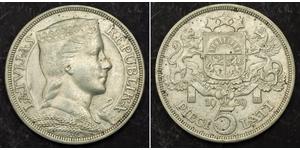 5 Lats Lettland (1991 - ) Silber 