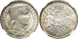 5 Lats Latvia (1991 - ) Silver 