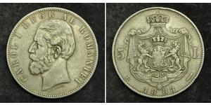 5 Leu Royaume de Roumanie (1881-1947) Argent Charles Ier de Roumanie (1839 - 1914)