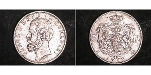 5 Leu Reino de Rumanía (1881-1947) Plata Carlos I de Rumania (1839 - 1914)