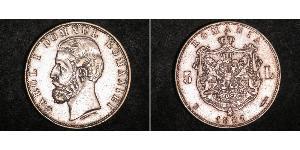 5 Leu Reino de Rumanía (1881-1947) Plata Carlos I de Rumania (1839 - 1914)
