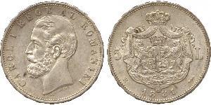 5 Leu Königreich Rumänien (1881-1947) Silber Karl I. (Rumänien) (1839 - 1914)