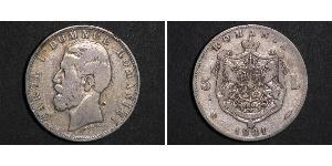 5 Leu Kingdom of Romania (1881-1947) Silver Carol I of Romania (1839 - 1914)