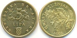 5 Lipa 克罗地亚 (1991 - ) Steel/黃銅 