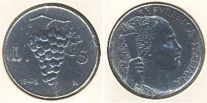5 Lira Italien Aluminium 